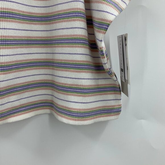 Nordstrom BP Women's White Kalee‎ Stripe Cotton Rib Knit Ringer Tank Size 2X NWT - Picture 5 of 12